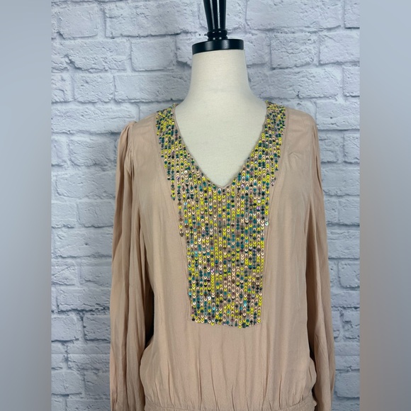 NWT Anthropologie Kristie Sequined Peasant Blouse size S - Picture 5 of 9